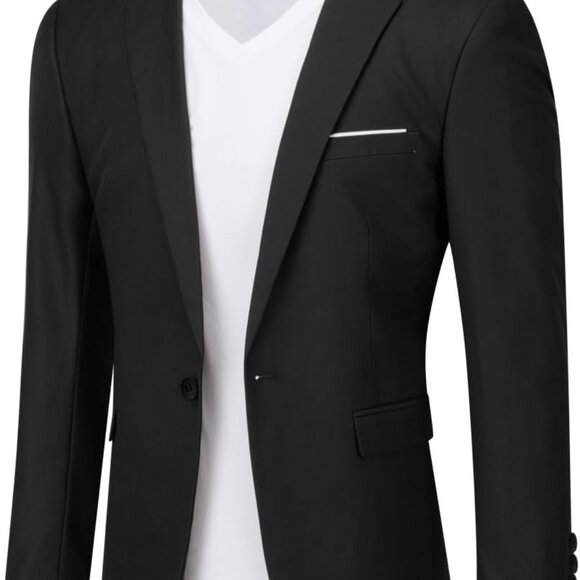 Men's Suit Jacket One Button Slim Fit Sport Coat Business Daily Blazer